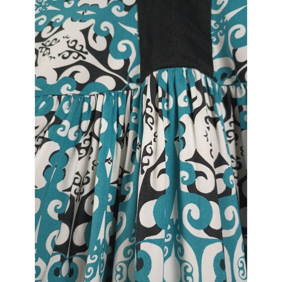 Trulli Ladies Sz 10 Sleeveless Blue Dress Floral Print Tie Waist - Picture 7 of 15